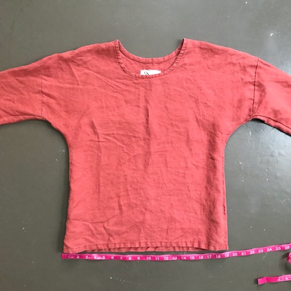 Rusty Red Conscious Clothing Linen Top Handmade in Michigan, size Medium - Picture 7 of 9